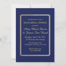 Einfaches elegantes Navy Blue Probe Dinner Einladu Einladung