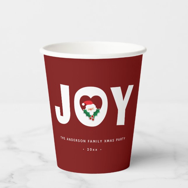 Einfaches elegantes Niedliches Party Santa Christm Pappbecher (Vorderseite)