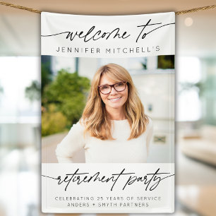 Einfaches elegantes Party Foto Willkommen Banner