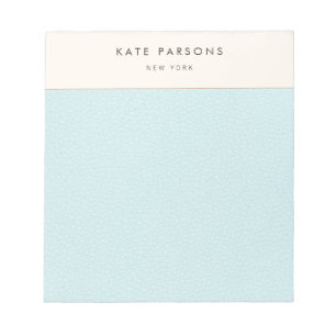 Einfaches elegantes pastellblaues Leder-Notizbuch  Notizblock