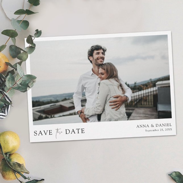 Einfaches elegantes Personalisiertes Foto Save the Date (Von Creator hochgeladen)