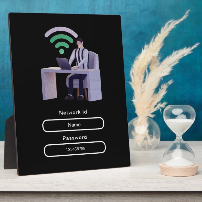 Einfaches elegantes Personalisiertes WLAN-Netzwerk Fotoplatte (Seite)