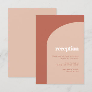 Einfaches, elegantes Pfirsich-Terrakotta-Bogen-Emp Einladung