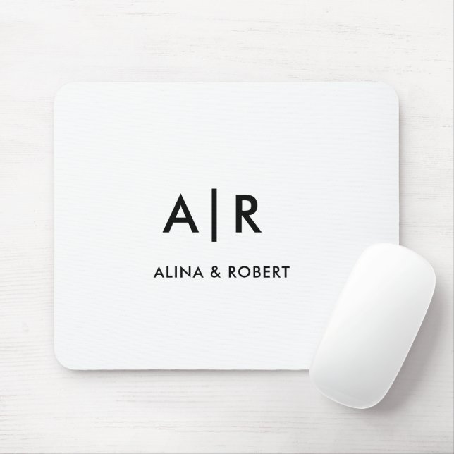 Einfaches Elegantes Professionelles Monogramm Mini Mousepad (Mit Mouse)
