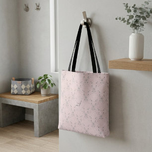Einfaches Elegantes Rosa Glitter-Muster-Monogramm Tasche