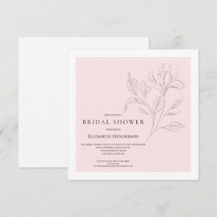 Einfaches elegantes rosa Schwarz-weißes Brautparty Einladung