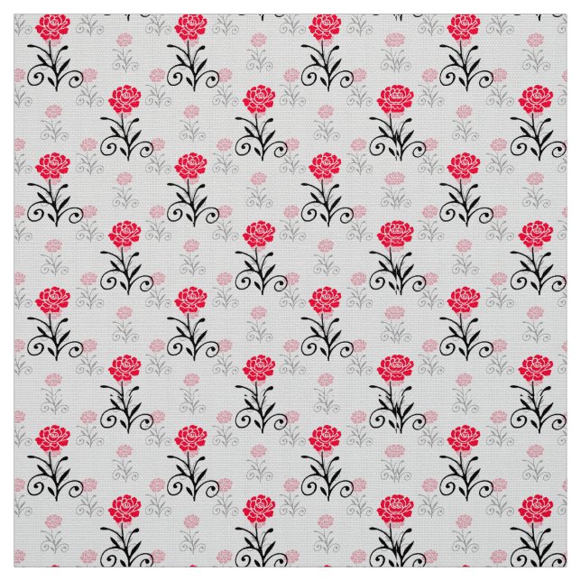 Einfaches elegantes rotes Blume-Muster Stoff (Muster)