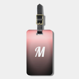 Einfaches elegantes rotes Sangria Ombre Monogramm Gepäckanhänger