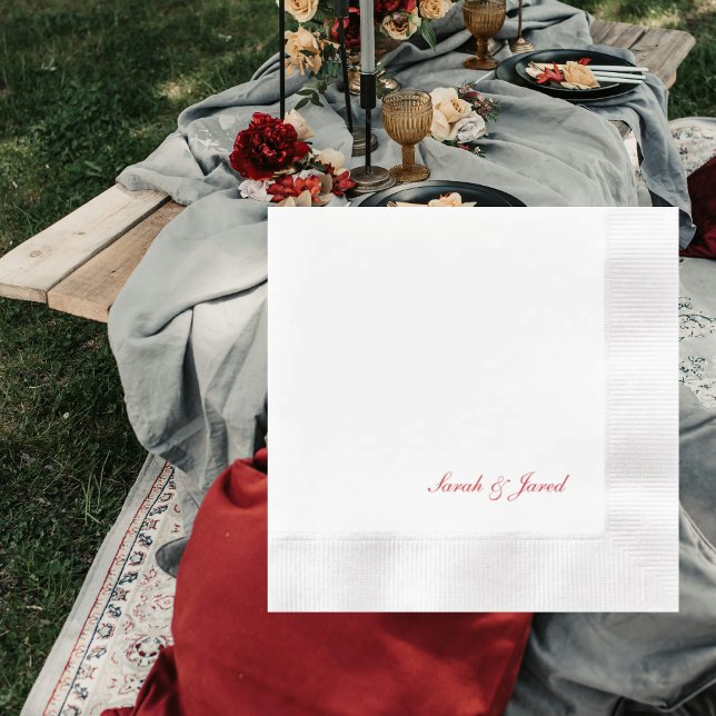 Einfaches, elegantes rotes Script mit Cocktail für Serviette (Von Creator hochgeladen)