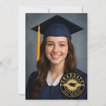 Einfaches Elegantes Rundes Emblem & Foto Abschluss