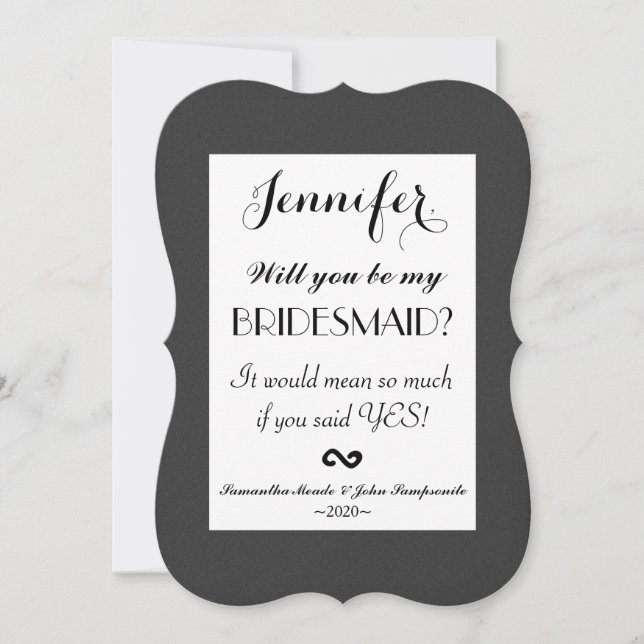 Einfaches elegantes Schwarz-Weiß-Design Einladung (Vorderseite)