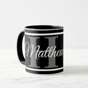 Einfaches Elegantes Schwarz Weiß Monogramm Bold Cl Tasse