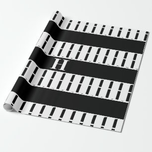 Einfaches Elegantes Schwarz Weiß Streifen Einfache Geschenkpapier