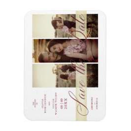 Einfaches elegantes Script 3 Fotos Couple in Liebe Magnet