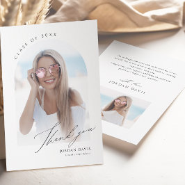 Einfaches elegantes Script Arch 2 Foto Abschluss Dankeskarte