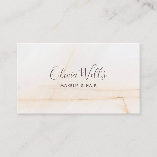 Einfaches elegantes Script Beauty Hair Stylist Mar Visitenkarte (Vorderseite)