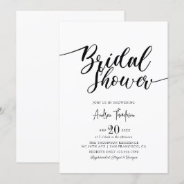 Einfaches elegantes Script-Brautparty Einladung