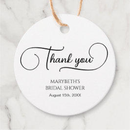 Einfaches elegantes Script-Brautparty Vielen Dank Geschenkanhänger