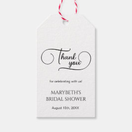 Einfaches elegantes Script-Brautparty Vielen Dank Geschenkanhänger