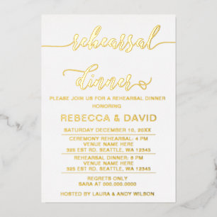 Einfaches elegantes Script-Probe-Dinner Folieneinladung