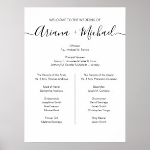 Einfaches elegantes Script Wedding Sign Brautparty Poster