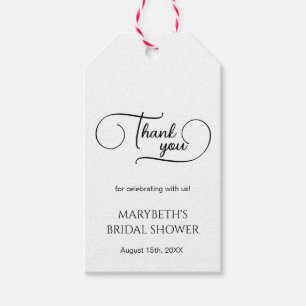 Einfaches Elegantes Skript Brautdusche Danke Geschenkanhänger