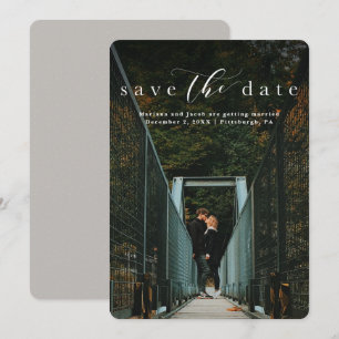 Einfaches elegantes Skript klassisches Ein-Foto-De Save The Date