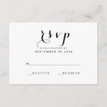 Einfaches elegantes Skript | Moderne RSVP-Karte fü