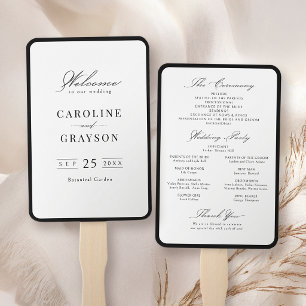 Einfaches elegantes Skript-Typografie-Hochzeitspro Fächer