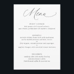 Einfaches elegantes "Soft Calligraphy Wedding Menu Menükarte<br><div class="desc">Einfaches und elegantes Hochzeitsmenü: Dieses sanfte romantische Hochzeitsmenü bietet elegante Kalligraphie und Schriftart.</div>
