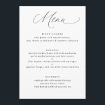 Einfaches elegantes "Soft Calligraphy Wedding Menu Menükarte<br><div class="desc">Einfaches und elegantes Hochzeitsmenü: Dieses sanfte romantische Hochzeitsmenü bietet elegante Kalligraphie und Schriftart.</div>