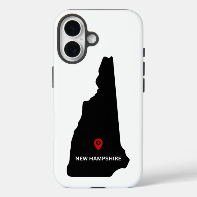 Einfaches elegantes Staat von New Hampshire iPhone 16 Hülle (Rückseite)