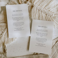 Einfaches elegantes Text | Angaben zum Hochzeitgas