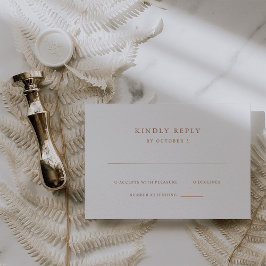 Einfaches elegantes Text | Boho Wedding RSVP Karte