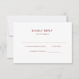 Einfaches elegantes Text | Boho Wedding RSVP Karte