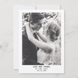 Einfaches elegantes Text & Foto | Hochzeit Dankeskarte