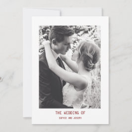 Einfaches elegantes Text & Foto | Hochzeit Einladung