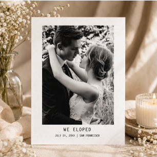 Einfaches elegantes Text & Foto Hochzeitsankündi Postkarte