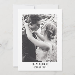 Einfaches elegantes Text & Foto   QR Code Hochzeit Einladung