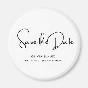 Einfaches elegantes Text SAVE THE DATE Magnet