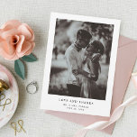 Einfaches elegantes Text und Foto | Hochzeit Dankeskarte<br><div class="desc">Diese minimalistischen und eleganten Hochzeitskarten mit modernem Schwarz-Text auf einem weißen Hintergrund,  mit Ihrem persönlichen Foto. Ein schlichter und stilvoller Look.</div>
