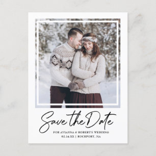 Einfaches elegantes Text und Foto Save the Date Ankündigungspostkarte