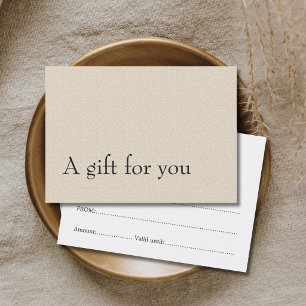Einfaches Elegantes Textur Hautpflege-Geschenkguts Rabattkarte