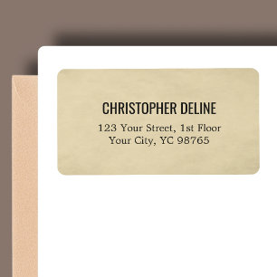 Einfaches elegantes TExture Beige-Label Adressaufkleber