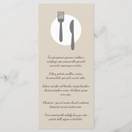 Einfaches elegantes und modernes Taupe Custom Rest Menükarte