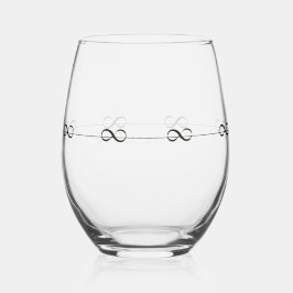 Einfaches Elegantes Unendlichkeitssymbol im Fun Ri Weinglas Ohne Stiel