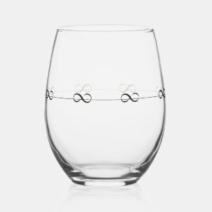 Einfaches Elegantes Unendlichkeitssymbol im Fun Ri Weinglas Ohne Stiel