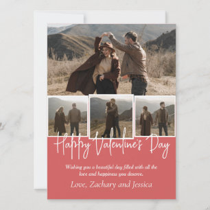 Einfaches Elegantes Valentinstag Foto Feiertagskarte