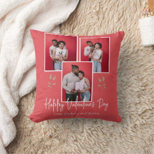 Einfaches Elegantes Valentinstag Foto Kissen