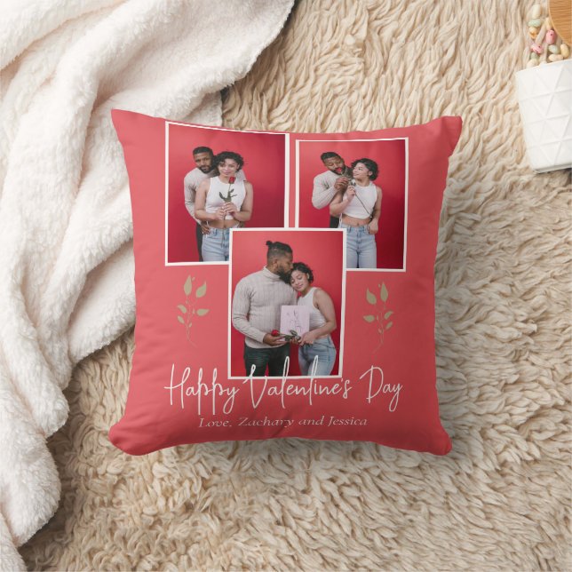 Einfaches Elegantes Valentinstag Foto Kissen (Decke)
